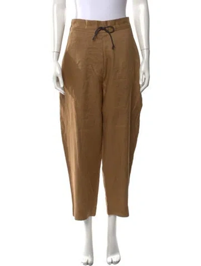 Pre-owned Albus Lumen Linen Wide Leg Pants In Brown