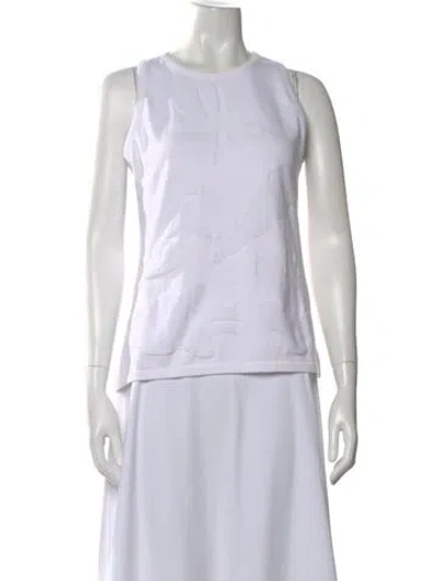 Pre-owned Albus Lumen Patterned Crew Neck Top In White