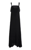 Albus Lumen Silk-chiffon Gown In Black