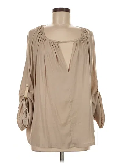 Pre-owned A.l.c 3/4 Sleeve Blouse In Tan