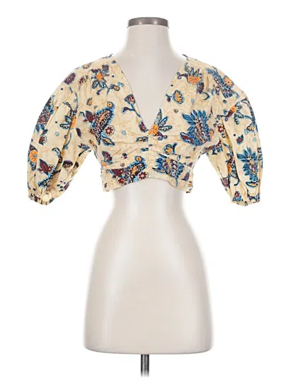 Pre-owned A.l.c 3/4 Sleeve Blouse In White