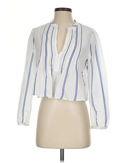 Pre-owned A.l.c 3/4 Sleeve Blouse In White