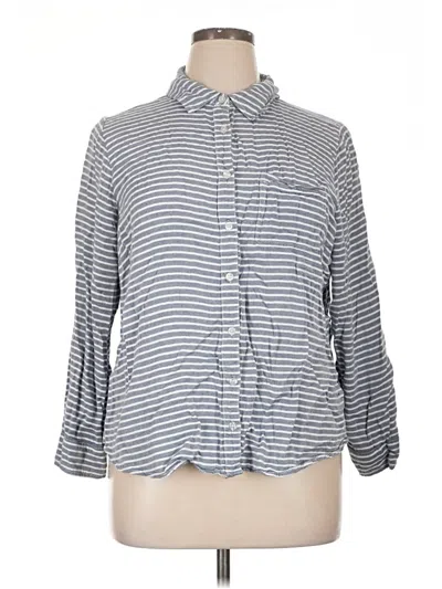 Pre-owned A.l.c 3/4 Sleeve Button Down Shirt In Blue