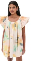 A.l.c Abi Pleated Puff-sleeve Mini Dress In Floral Multi