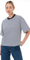 A.l.c A. L.c. Albie Tee White/navy Stripe In White/navy Stripe