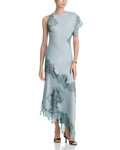 A.l.c A. L.c. Alessia Lace Inset Asymmetrical Dress In Blue