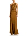 A.l.c Aster Asymmetric Draped Gown In Aged Bronze In Aged Bronze