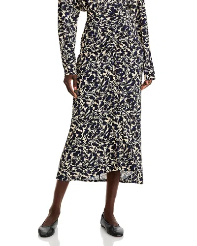 A.l.c A. L.c. Aurelie Printed Midi Skirt In Navy/cream