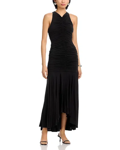 A.l.c Ayla Ruched Knit Midi Dress In Black