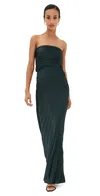 A.l.c Bianca Strapless Pleated Maxi Dress In Forest In Forest