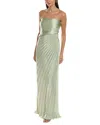 A.l.c . Layla Stapless Pleated Gown In Green