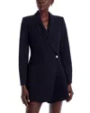 A.l.c . Callen Pleated Wrap Blazer Minidress In Navy