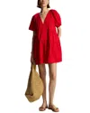 A.l.c . Camila Tiered Cotton Poplin Minidress In Red