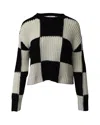 A.l.c A. L.c. Checked Knit Sweater In Black And White Cotton In Black