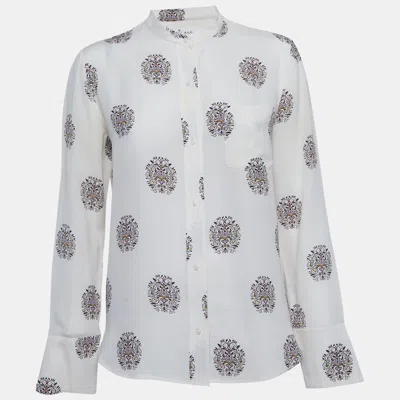 A.l.c A. L.c Cream Floral Print Silk Julie Blouse In White