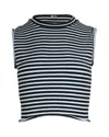 A.l.c A. L.c. Dan Striped Crop Top In Blue Viscose In Blue