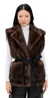 A.l.c . Devon Oversize Faux Fur Vest In Brown