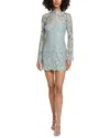 A.l.c . Eden Floral Lace Mock Neck Minidress In Blue