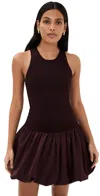 A.l.c Eloise Drop-waist Bubble Mini Dress In Chocolate Plum