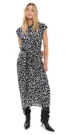 A.l.c Emilia Draped Satin Shirtdress In Navy/cream