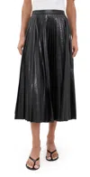 A.l.c Etta Vegan Leather Midi Skirt In Deepest Brown In Black