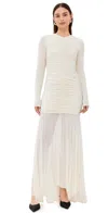 A.l.c Fawn Ruched Column Gown In White