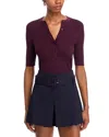 A.l.c A. L.c. Fisher Striped Button Top In Burgundy