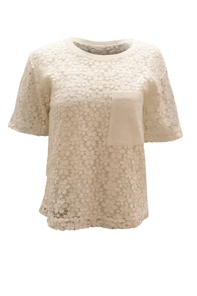 A.l.c A. L.c. Floral Lace Top In White Cotton
