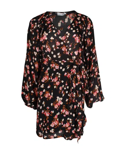 A.l.c A. L.c. Floral Print Mini Dress In Black Silk