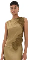 A.l.c Gracie Asymmetrical Lace Top In Pyrite