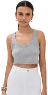 A.l.c Halsey Cropped Scoop-neck Tank Top In Grey Melange