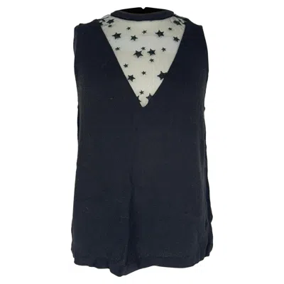Pre-owned A.l.c A. L.c Harlow Star Mesh Sleeveless Blouse In Black Viscose