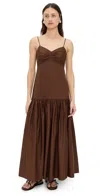 A.l.c Harper Drop-waist Maxi Dress In Milk Chocolate