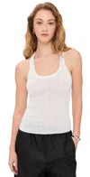 A.l.c Iris Striped Scoop-neck Tank Top In Bright White