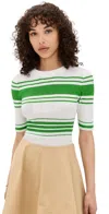 A.l.c . Jack Stripe Cotton Blend Knit Top