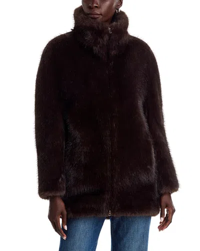 A.l.c A. L.c. Jade Faux Fur Zip Jacket In Brown