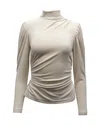 A.l.c A. L.c Joss Top With Puff Sleeves In Cream Velvet In White