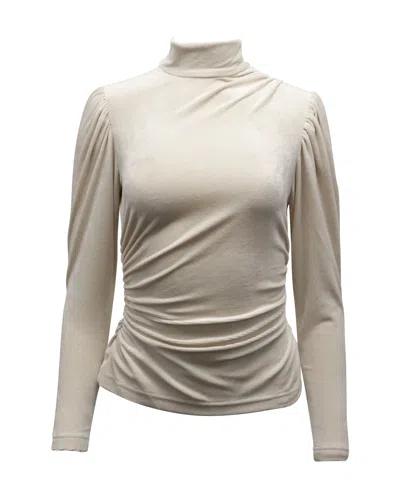 A.l.c A. L.c Joss Top With Puff Sleeves In Cream Velvet In White
