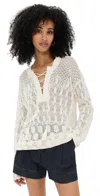 A.l.c Keri Crochet Knit Sweater In Off-white In White