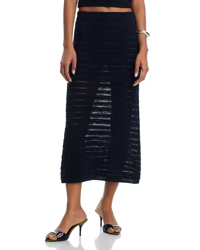 A.l.c A. L.c. Lana Open Stitch Striped Skirt In Blue