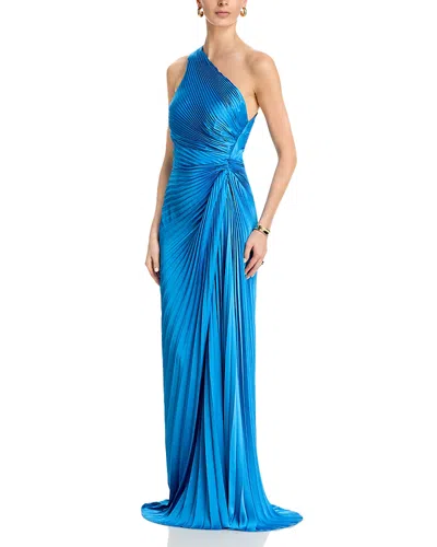 A.l.c A. L.c. Lara Pleated One Shoulder Gown In Blue