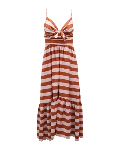 A.l.c A. L.c. Laurel Stripe Sundress In Pink Viscose In Beige