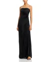 A.l.c . Bianca Pleated Strapless Gown In Black