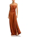 A.l.c Layla Pleated Strapless Gown In Red Rock