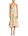 A.l.c Lindsey Ruched Fit-and-flare Midi Dress In Floral Multi