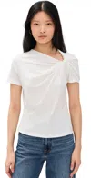 A.l.c Liz Asymmetric Cotton Crepe Tee In White In White