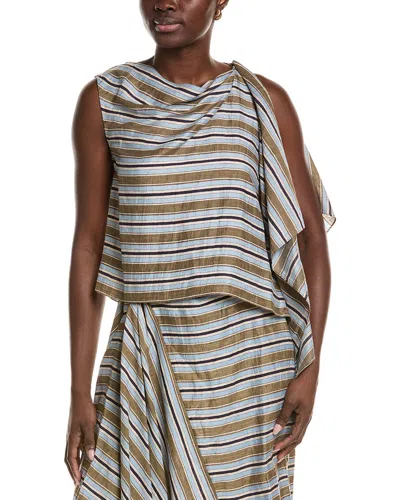 A.l.c A. L.c. Lota Linen-blend Top In Blue