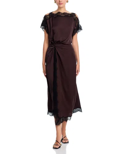 A.l.c A. L.c. Luna Lace Trim Dress In Brown