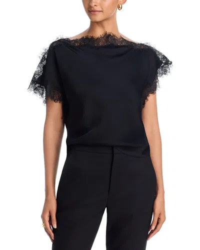 A.l.c A. L.c. Luna Lace Trim Top In Black