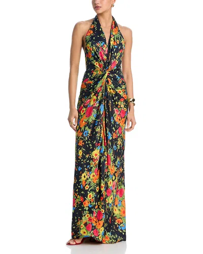 A.l.c A. L.c. Mabel Twist Front Halter Maxi Dress In Multi